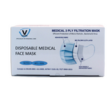 V Safe Disposable Medical/Surgical Face Mask Box of 50